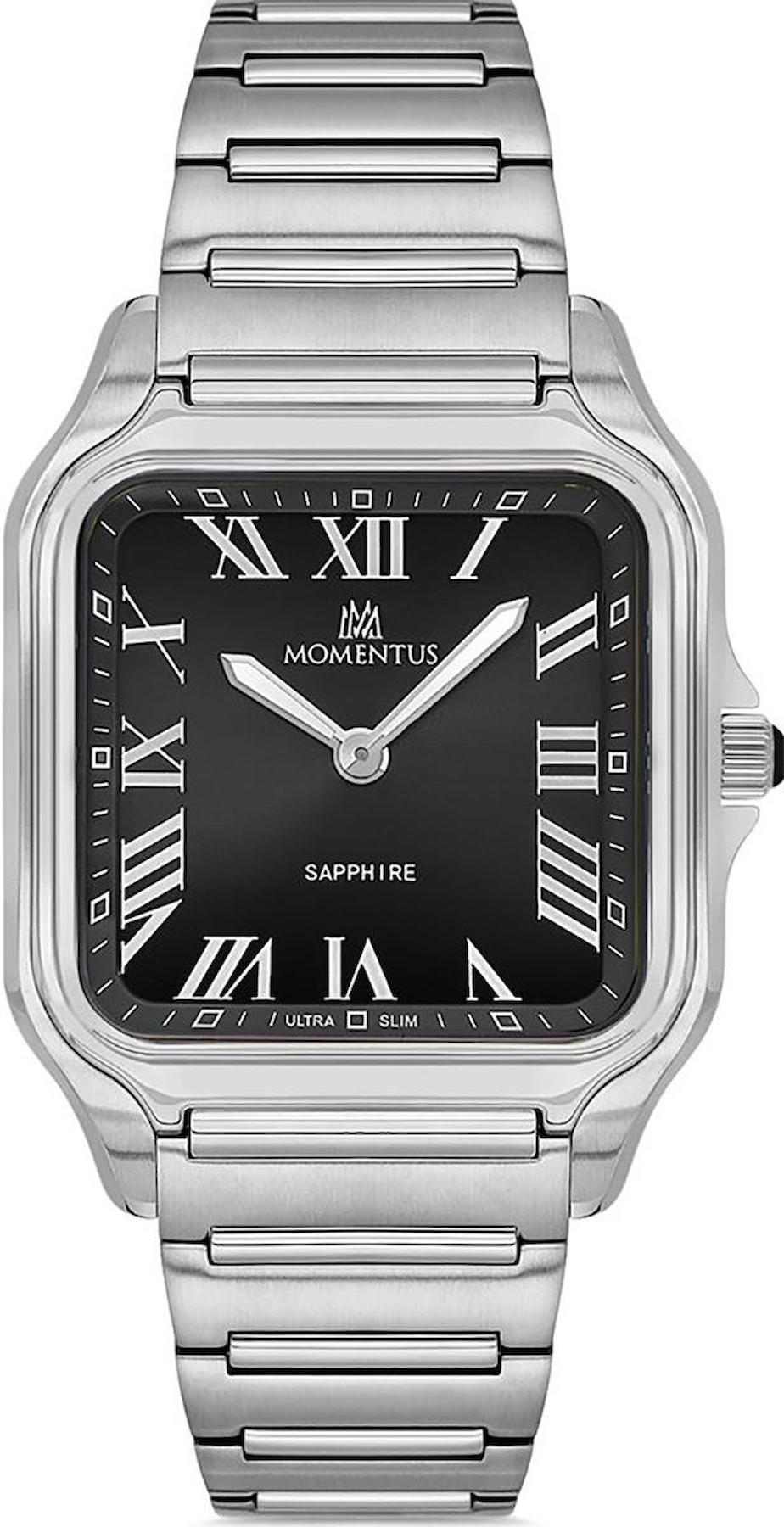 Momentus EM348S-04SS Takvimli 44 mm Çelik Kordon Analog Erkek Kol Saati