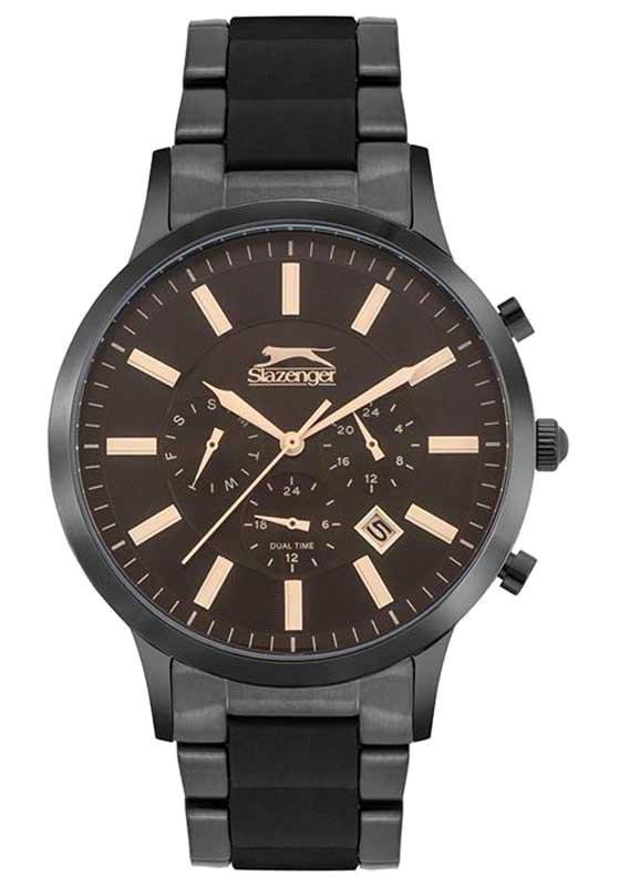Slazenger SL.09.1760.2.01 Takvimli 45 mm Siyah Çelik Kordon Analog Erkek Kol Saati