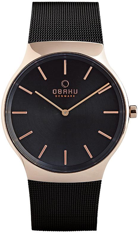 Obaku Denmark V178GXVBMB Takvimli 40 mm Siyah Hasır Kordon Analog Kol Saati
