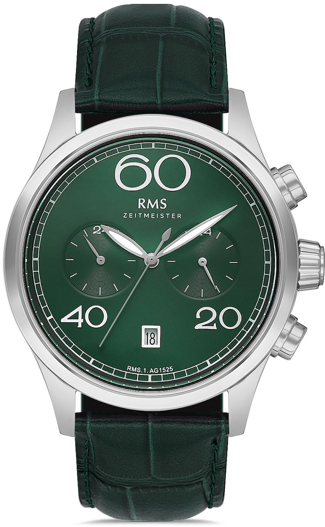 Romanson RMS.1.AG1525.04 Takvimli 45 mm Yeşil Deri Kordon Analog Kol Saati