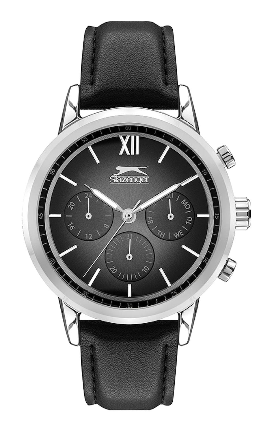 Slazenger SL.09.2045.2.01 Takvimli 45 mm Siyah Plastik Kordon Analog Erkek Kol Saati