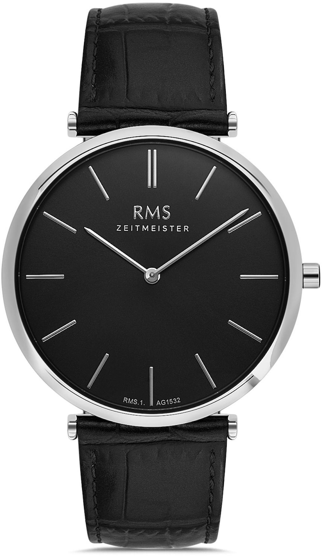 Romanson RMS.1.AG1532.02 45 mm Siyah Deri Kordon Analog Kol Saati