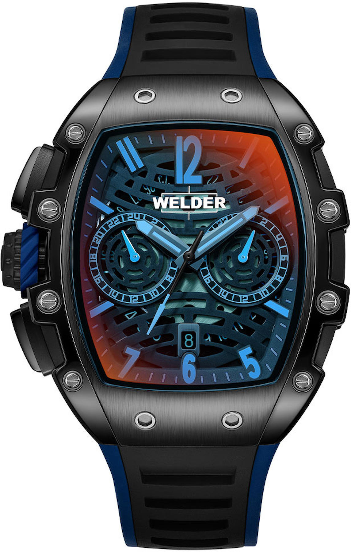 Welder Watch WRM2010-R Pusulalı Takvimli 44 mm Siyah Silikon Kordon Analog Kol Saati