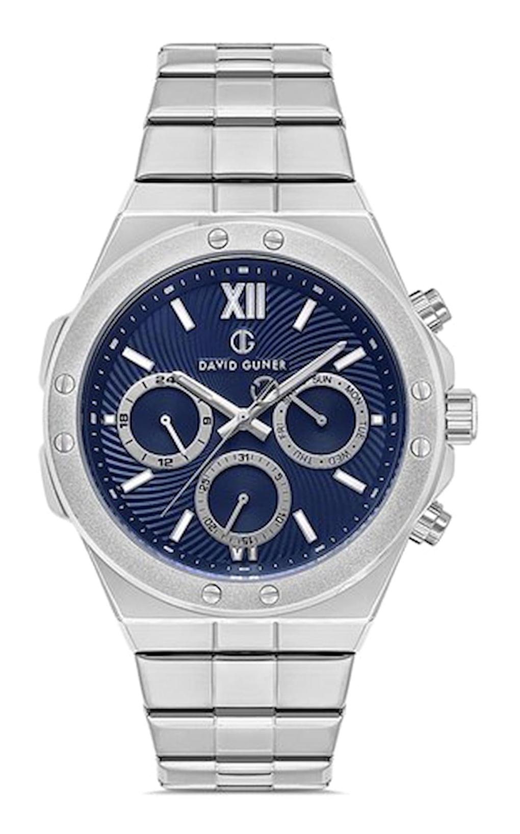David Guner DG-8607GA-A3 Takvimli 42 mm Çelik Kordon Analog Kol Saati