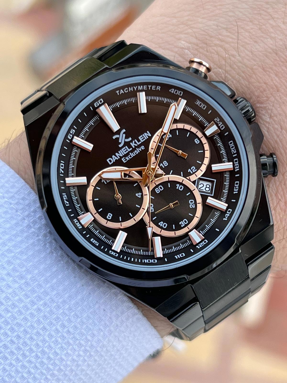 Daniel Klein DK.1.13675-4 Takvimli Siyah Çelik Kordon Analog Erkek Kol Saati