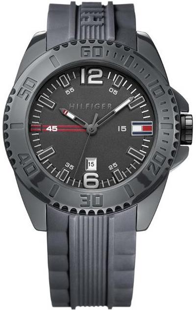 Tommy Hilfiger TH1791042 Takvimli 42 mm Füme Silikon Kordon Analog Kol Saati