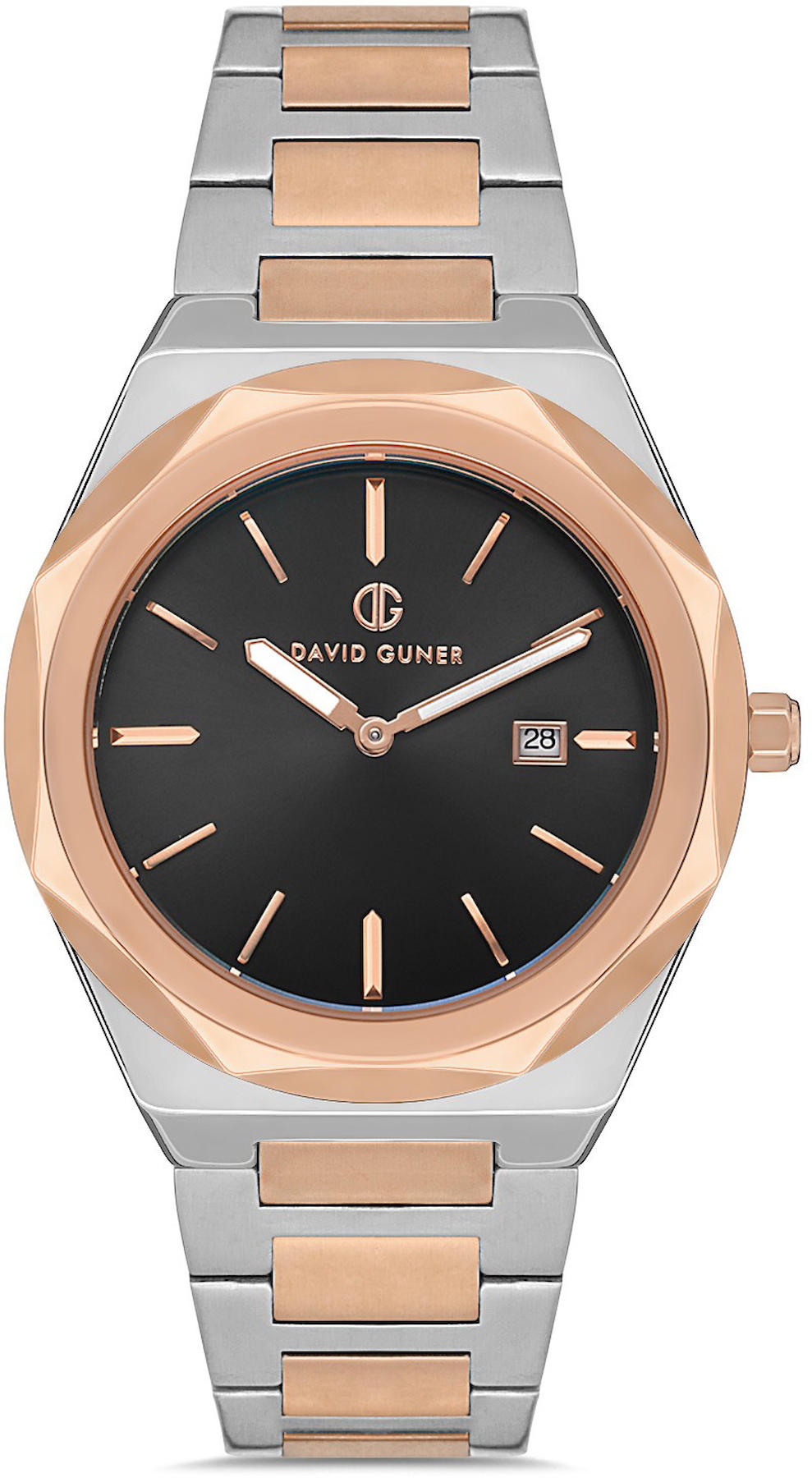 David Guner DG-8620GA-E2 Takvimli 42 mm Metal Kordon Analog Kol Saati