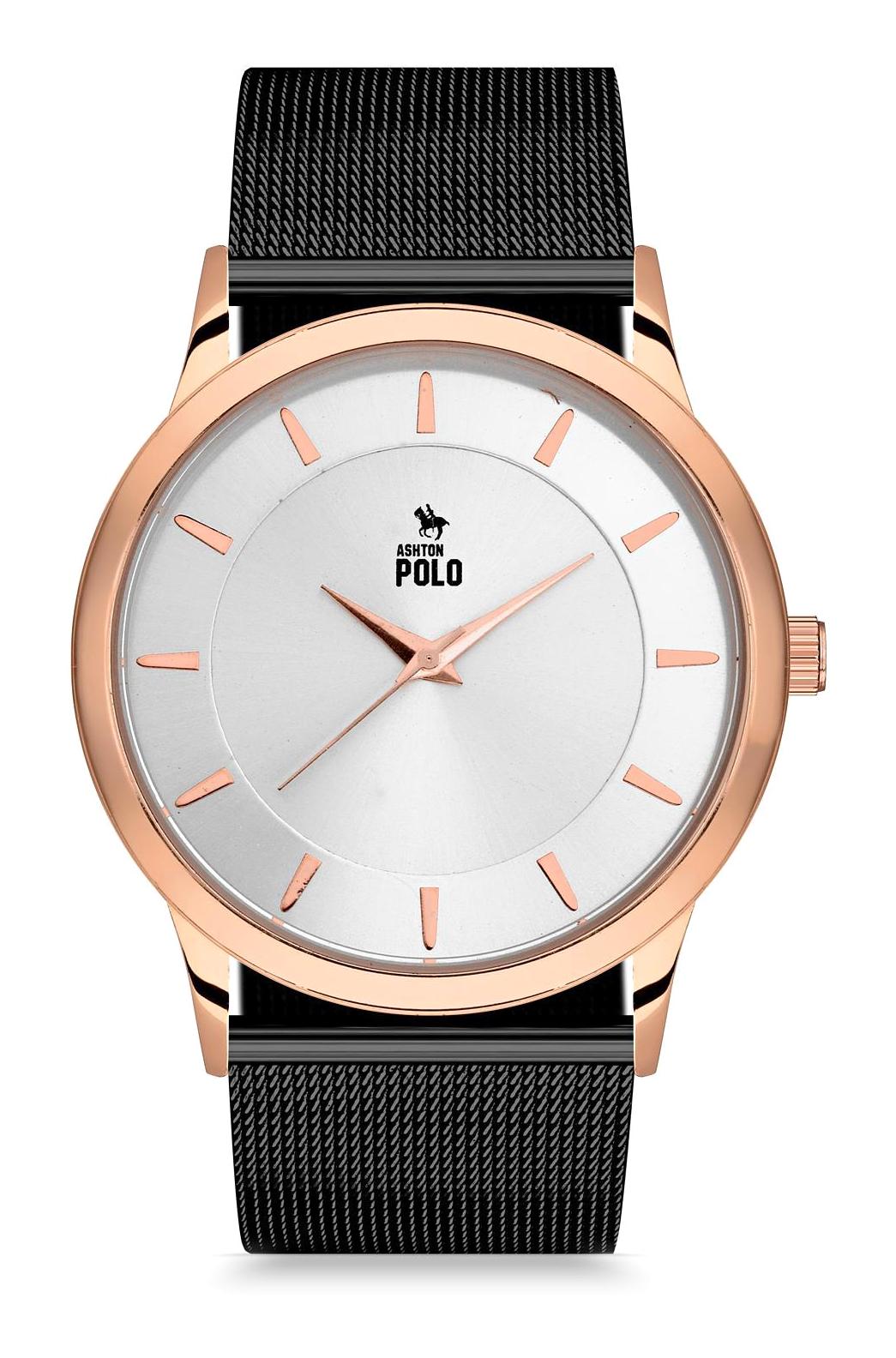 Ashton Polo ZEG27006 44 mm Siyah Metal Kordon Analog Erkek Kol Saati
