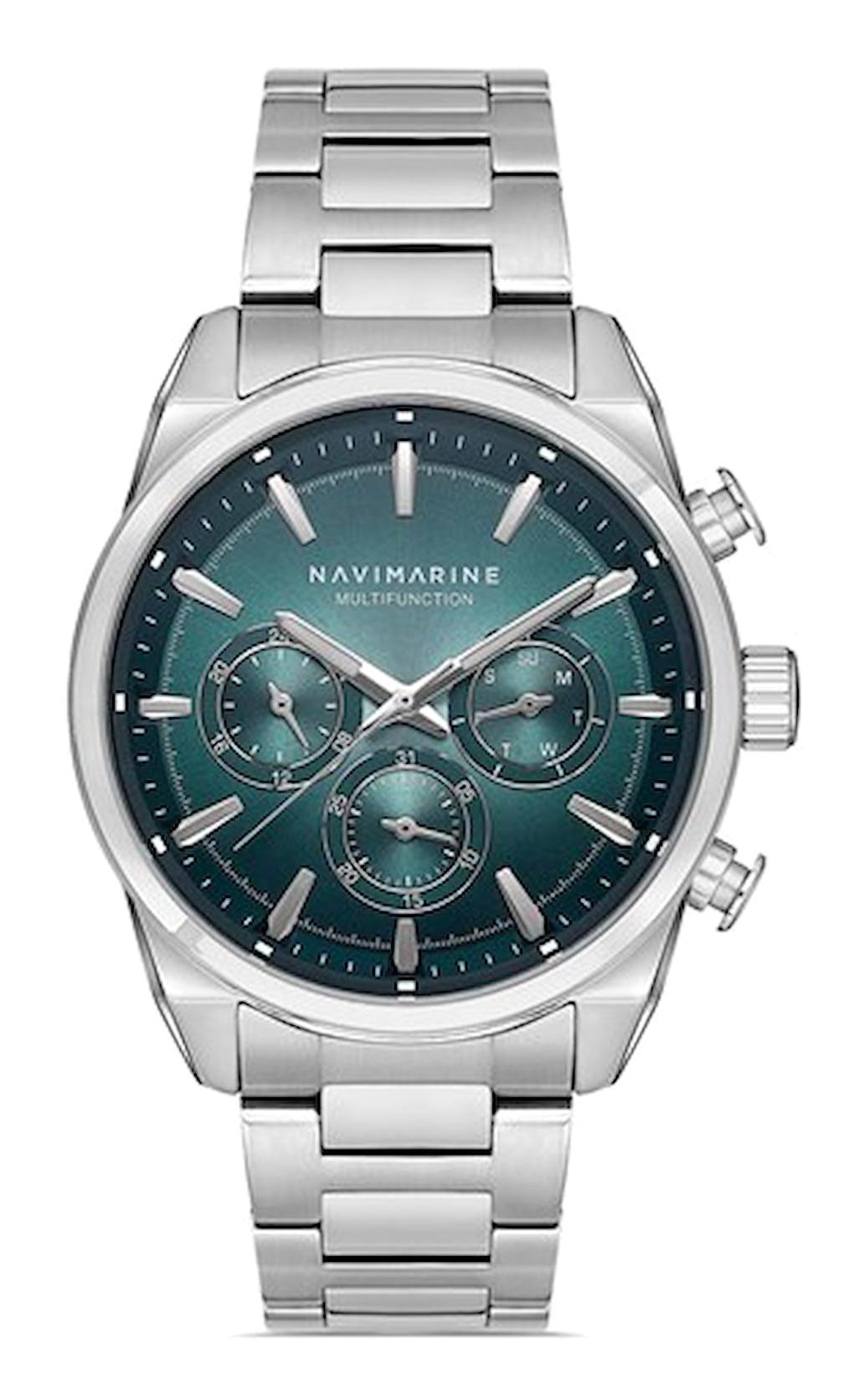 Navimarine NM154-03 Takvimli 45 mm Çelik Kordon Analog Kol Saati