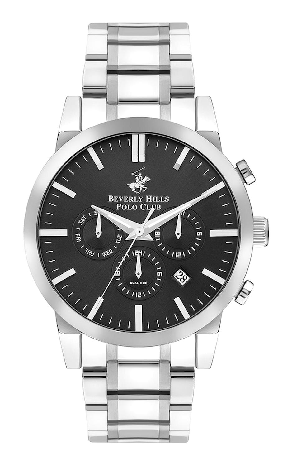 Beverly Hills Polo Club BP3408X350 Takvimli 43 mm Çelik Kordon Analog Erkek Kol Saati