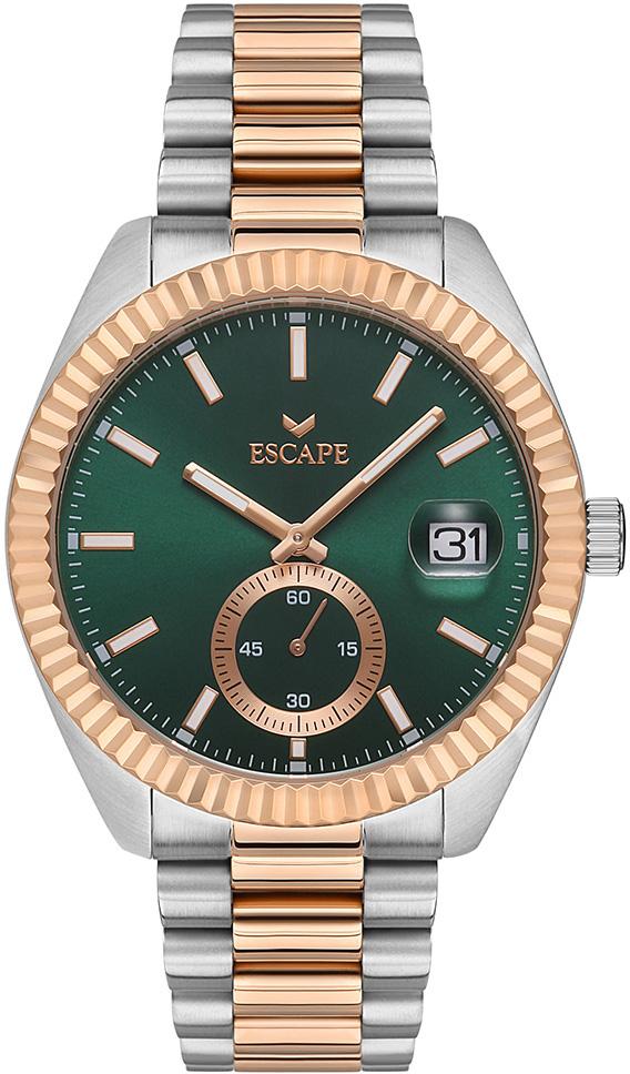 Escape ESCP102003 Takvimli 44 mm Gri-Rose Gold Çelik Kordon Analog Erkek Kol Saati