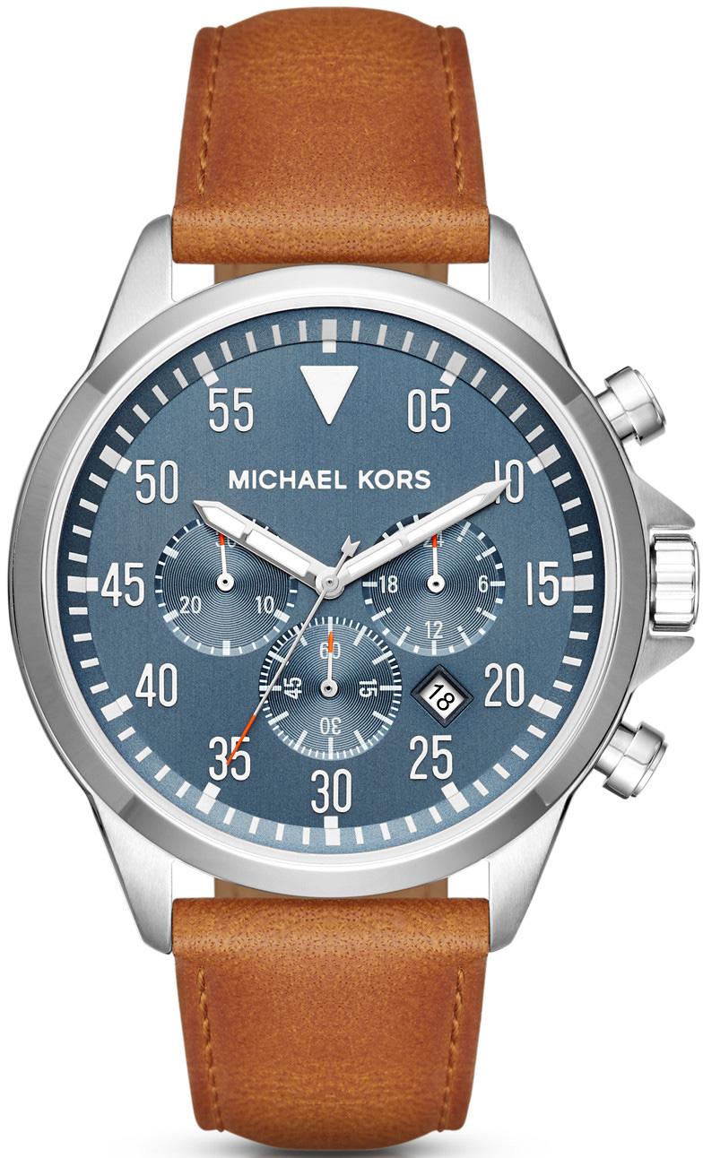 Michael Kors MK8490 Takvimli 44 mm Kahverengi Deri Kordon Analog Kol Saati