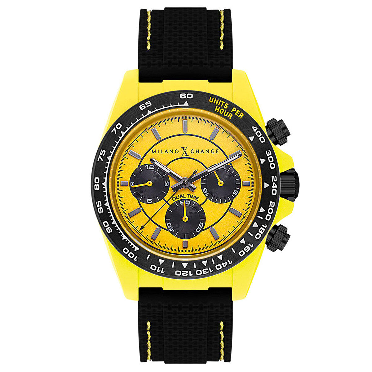 Milano X Change MXG2111 Takvimli 43 mm Siyah Silikon Kordon Analog Erkek Kol Saati