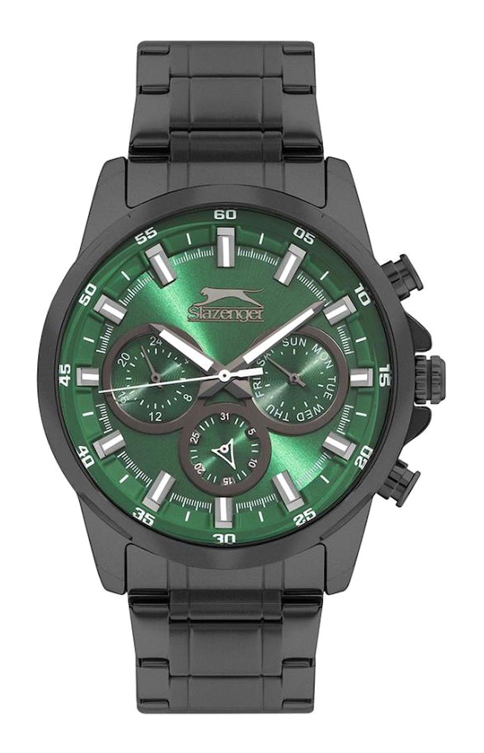 Slazenger SL.09.2125.2.05 Takvimli 45 mm Siyah Çelik Kordon Analog Erkek Kol Saati