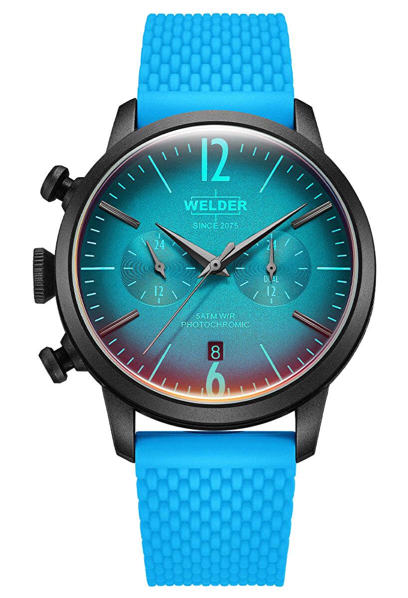 Welder Watch WWRP507 Pusulalı Takvimli 45 mm Mavi Silikon Kordon Analog Erkek Kol Saati