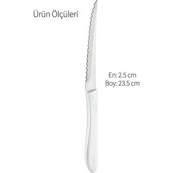 Grimor Life 2 Parça Paslanmaz Çelik Ultra Keskin Beyaz Renk Bıçak Seti - Meyve Et Ekmek Doğrama Bıçağı - 2Lİ BEYAZ - Siyah
