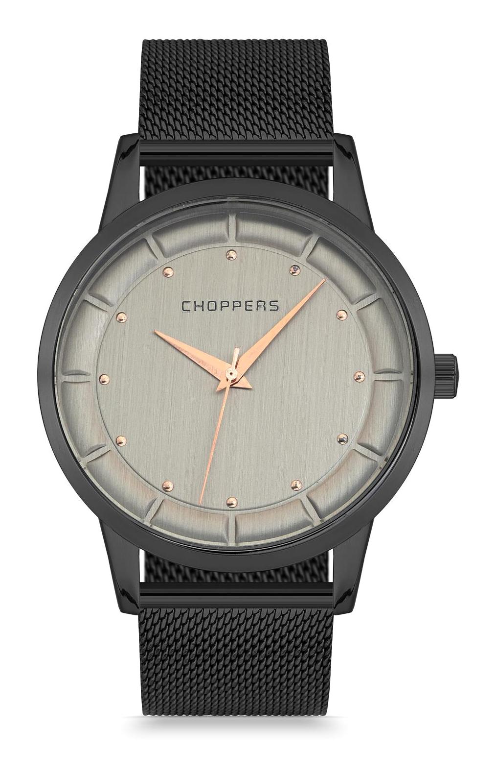 Choppers HEG27015E Siyah Metal Kordon Analog Erkek Kol Saati
