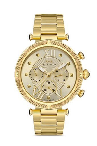 Romanson RMS.1.AG1493.03 Takvimli Altın Çelik Kordon Analog Erkek Kol Saati