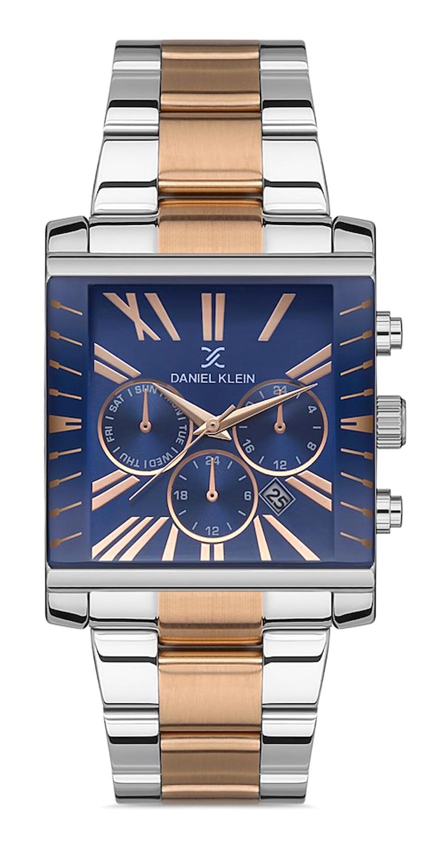 Daniel Klein DK.1.10090-4 Takvimli 36 mm Gri-Rose Gold Çelik Kordon Analog Erkek Kol Saati
