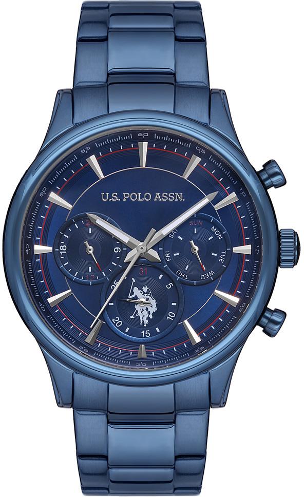 U.S. Polo Assn USPA1010-02 Takvimli 45 mm Lacivert Çelik Kordon Analog Erkek Kol Saati