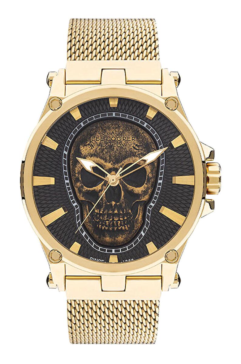 Lee Cooper LC07587.150 44 mm Altın Çelik Kordon Analog Erkek Kol Saati