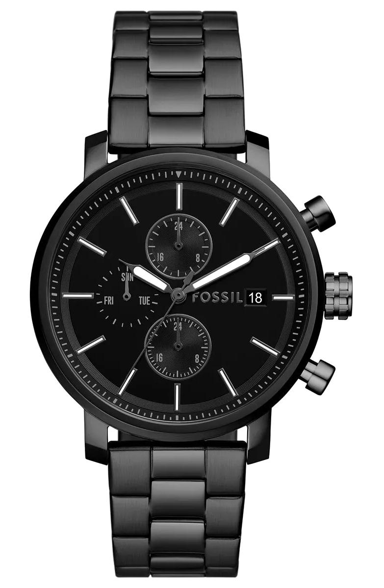 Fossil FBQ2845 Takvimli 42 mm Siyah Çelik Kordon Analog Erkek Kol Saati