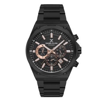 Daniel Klein DKE.1.10651.6 Takvimli 45 mm Siyah Çelik Kordon Analog Erkek Kol Saati