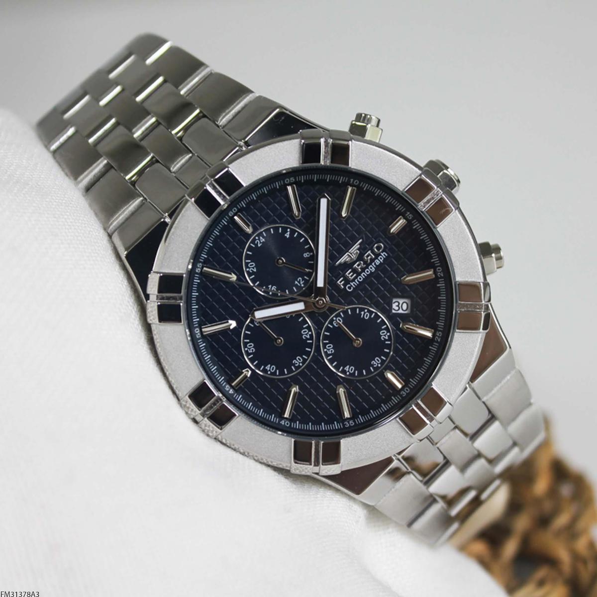 Ferro FM31378A3 Takvimli 45 mm Çelik Kordon Analog Erkek Kol Saati