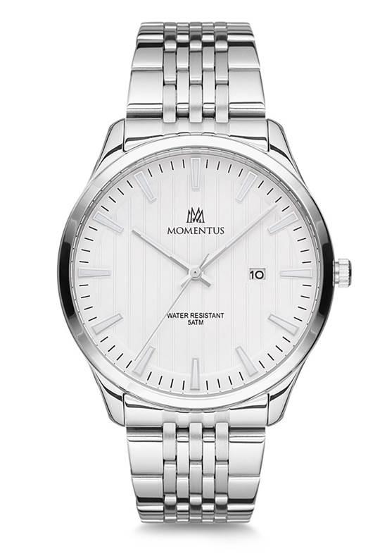 Momentus KC252S-02SS Takvimli 42 mm Çelik Kordon Analog Kol Saati