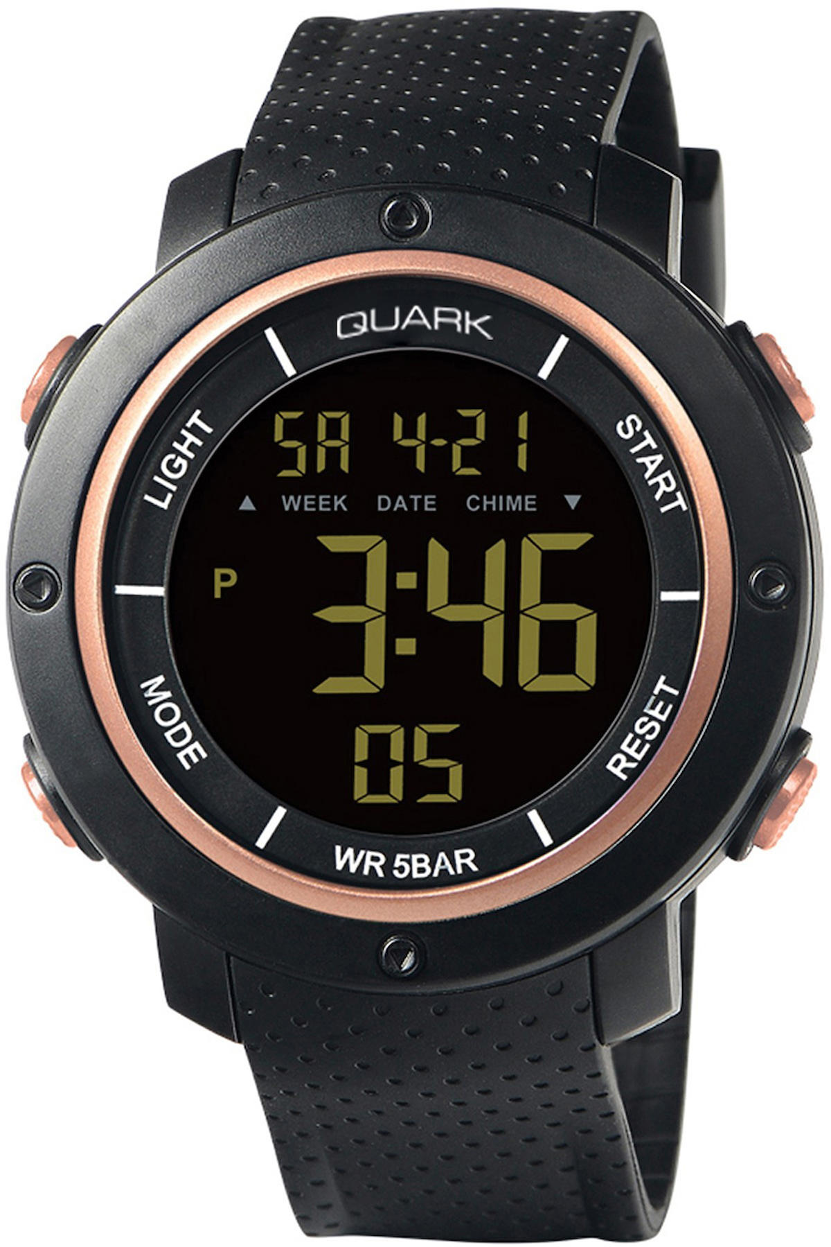 Quark QU-353GH-5 Takvimli 41 mm Siyah Silikon Kordon Analog Kol Saati