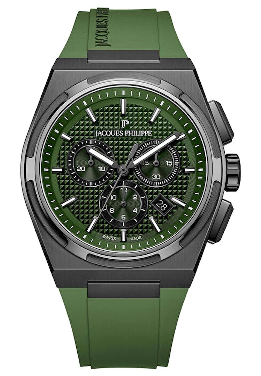 Jacques Philippe JPQGC4184XXG Pusulalı Takvimli 42 mm Yeşil Çelik Kordon Analog Erkek Kol Saati