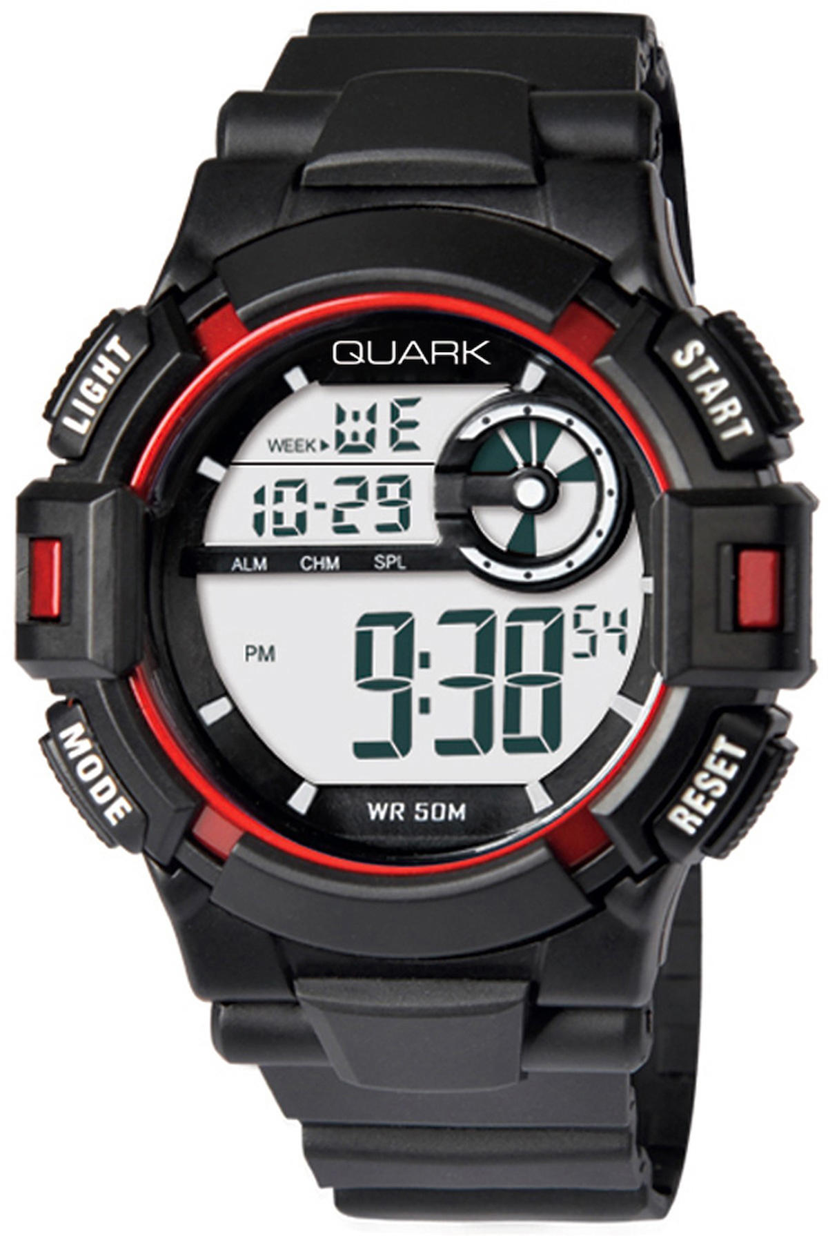 Quark QU-305G-3 Takvimli 41 mm Siyah Silikon Kordon Analog Kol Saati