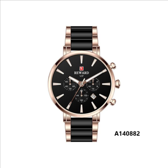 Reward A140882 Takvimli 43 mm Rose Gold-Siyah Çelik Kordon Analog Kol Saati