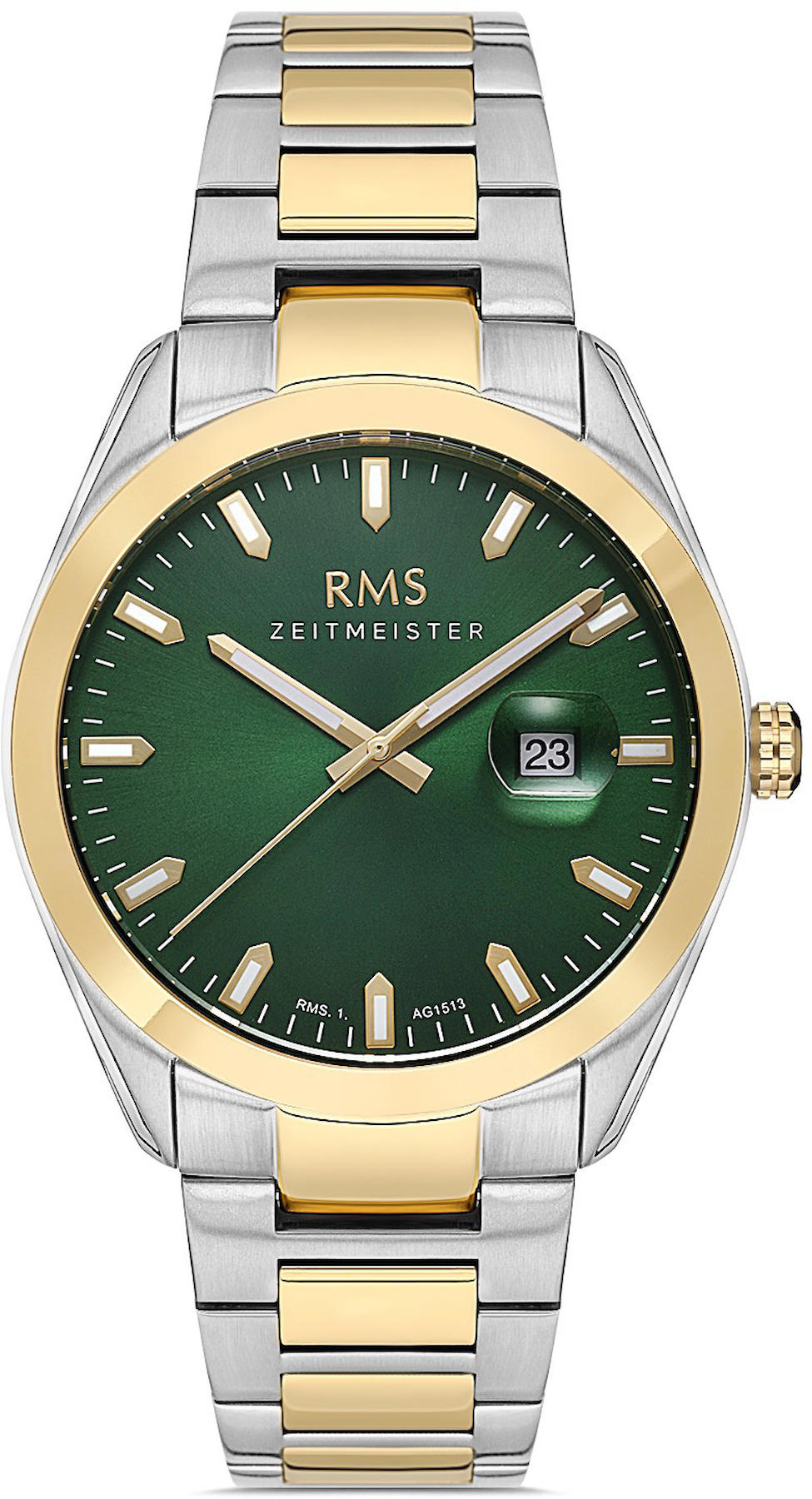Romanson RMS.1.AG1513.06 Takvimli Altın - Beyaz Çelik Kordon Analog Kol Saati
