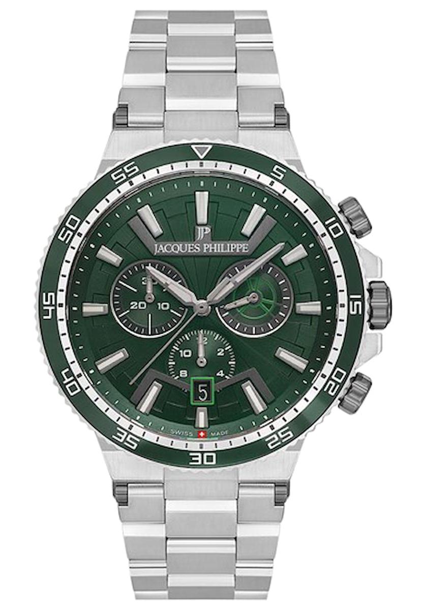 Jacques Philippe JPQGC4474XXSB Pusulalı Takvimli Çelik Kordon Analog Kol Saati