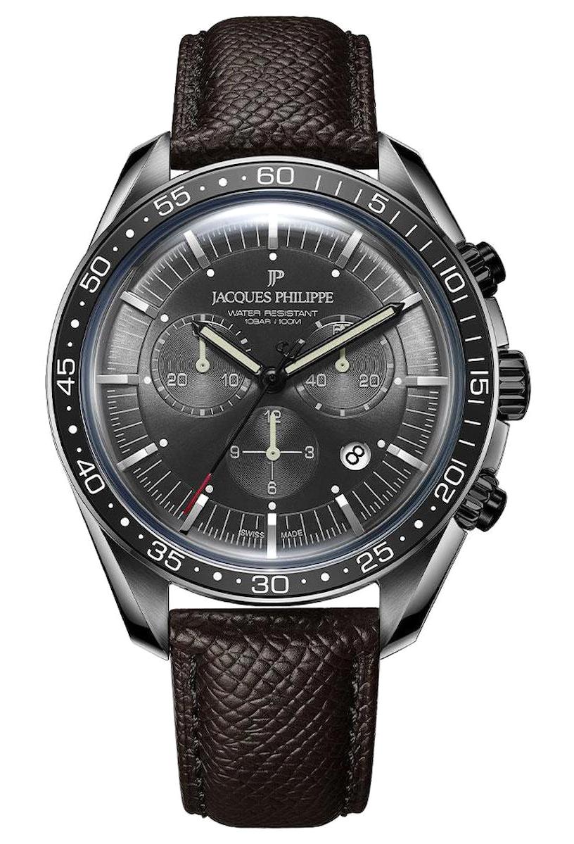 Jacques Philippe JPQGC438143 Pusulalı Takvimli 41 mm Siyah Deri Kordon Analog Erkek Kol Saati
