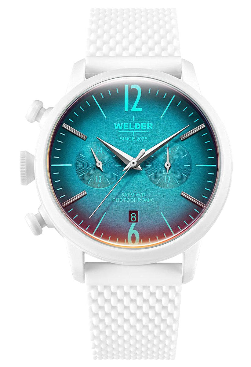 Welder Watch WWRP504 Pusulalı Takvimli 45 mm Beyaz Silikon Kordon Analog Erkek Kol Saati
