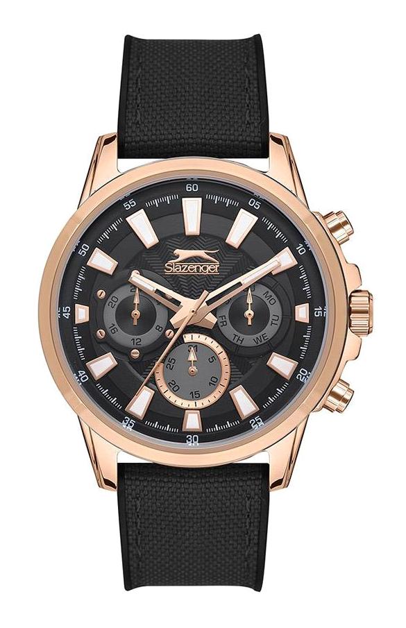 Slazenger SL.09.1956.2.02 Takvimli 42 mm Siyah Kanvas Kordon Analog Erkek Kol Saati