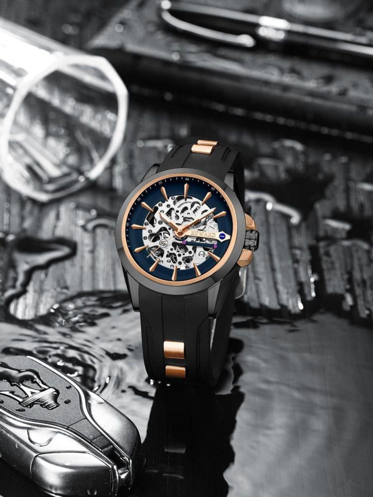 Reward AS9784.A4 44 mm Siyah Silikon Kordon Analog Erkek Kol Saati