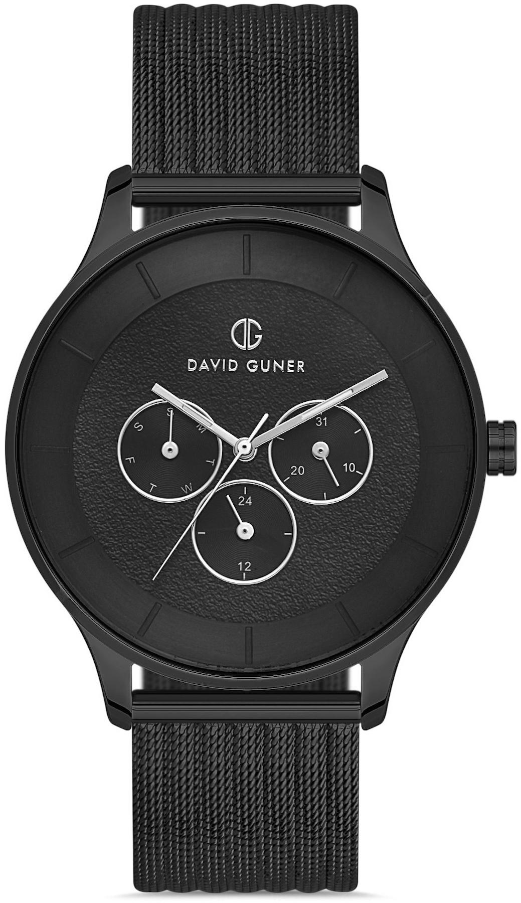 David Guner DG-8246GC-G2 Takvimli 42 mm Siyah Metal Kordon Analog Kol Saati