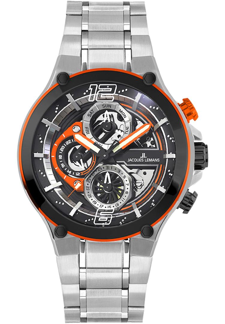 Jacques Lemans MANCHESTER 1-2150E Pusulalı Takvimli 44 mm Çelik Kordon Analog Erkek Kol Saati