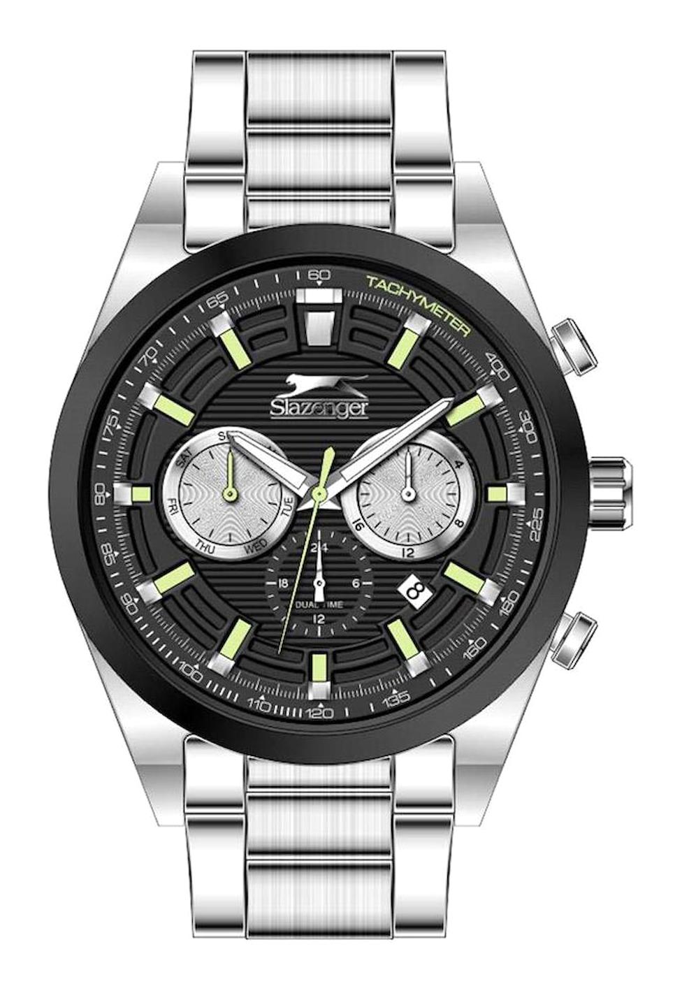 Slazenger SL.09.2098.2.05 Takvimli 45 mm Çelik Kordon Analog Erkek Kol Saati