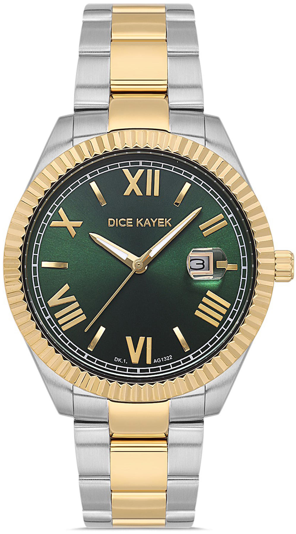 Dice Kayek DK.1.AG1322.02 Takvimli 42 mm Çelik Kordon Analog Kol Saati