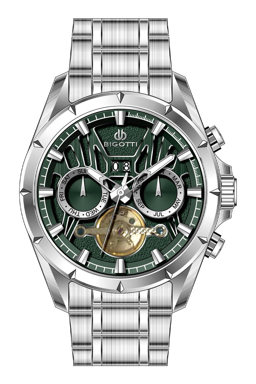 Bigotti BG.1.10597-4 Takvimli 43 mm Çelik Kordon Analog Erkek Kol Saati