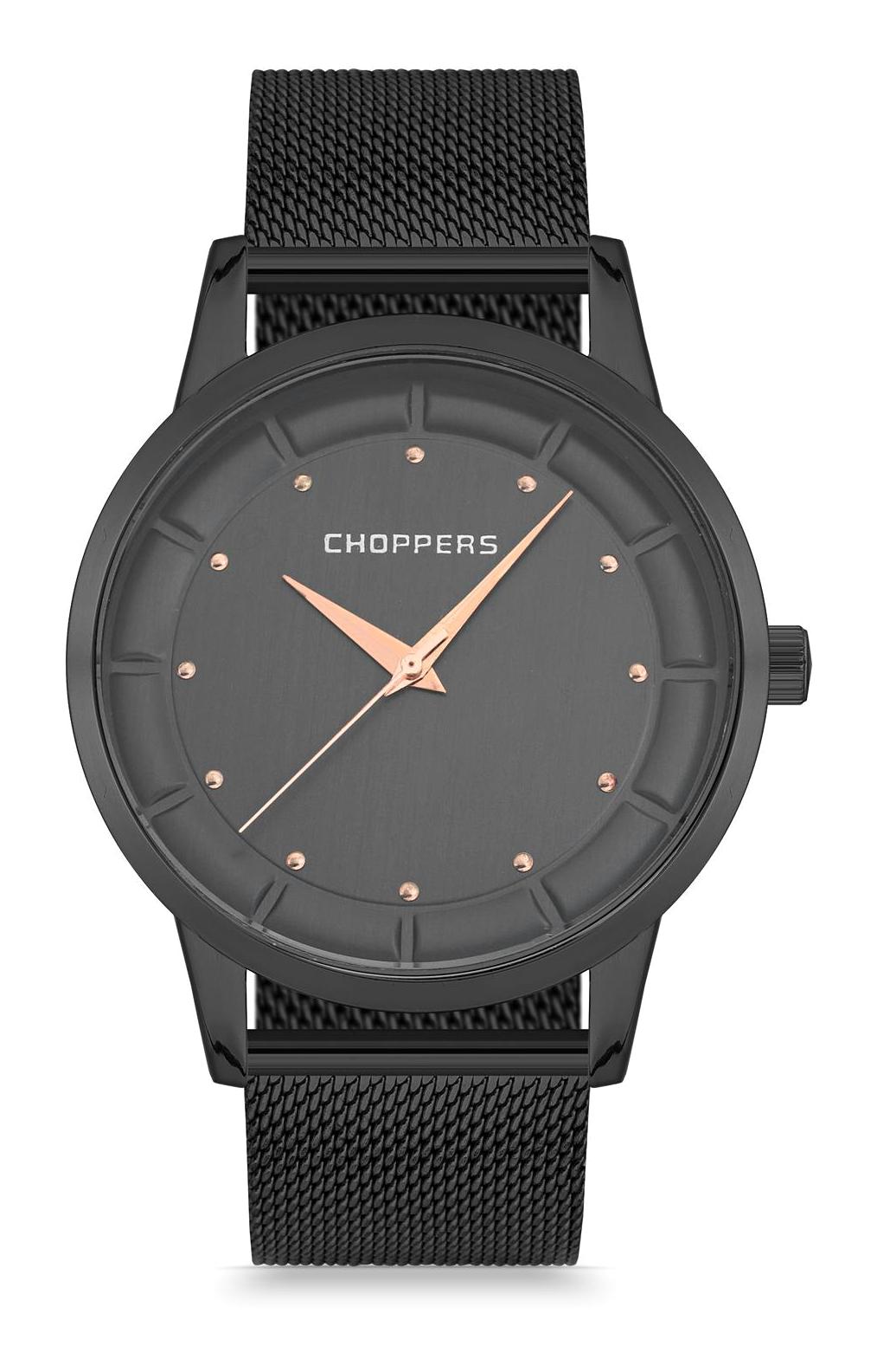 Choppers HEG27015H Siyah Metal Kordon Analog Erkek Kol Saati