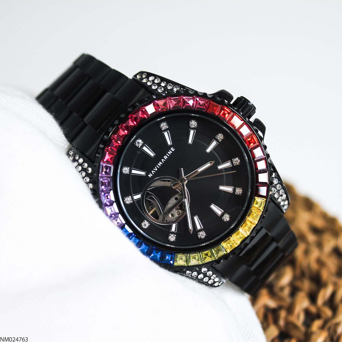 Navimarine NM024763 45 mm Siyah Çelik Kordon Analog Erkek Kol Saati