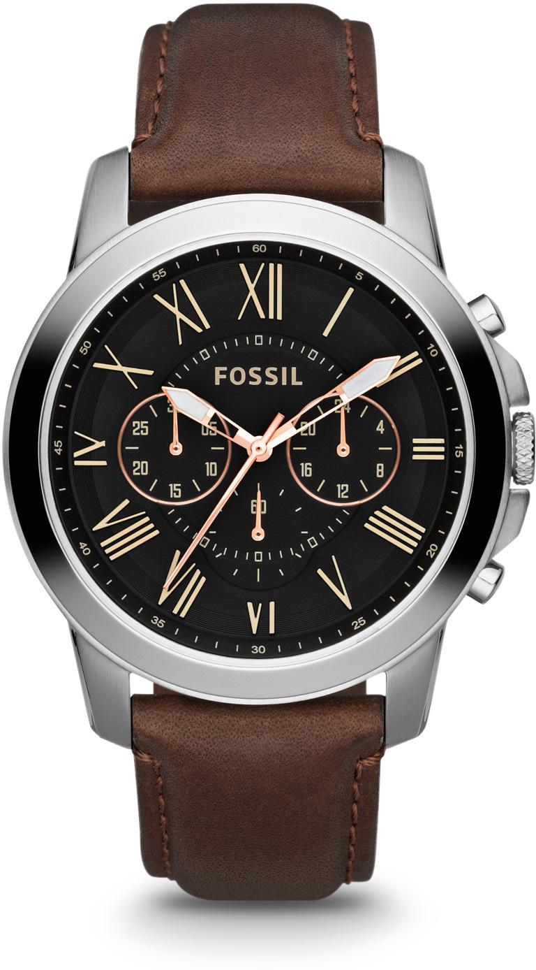 Fossil FS4813 Takvimli 44 mm Kahverengi Deri Kordon Analog Erkek Kol Saati