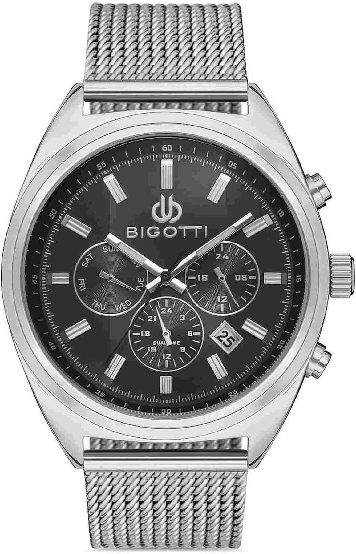 Bigotti BG.1.10226.2 Takvimli 44 mm Çelik Kordon Analog Kol Saati