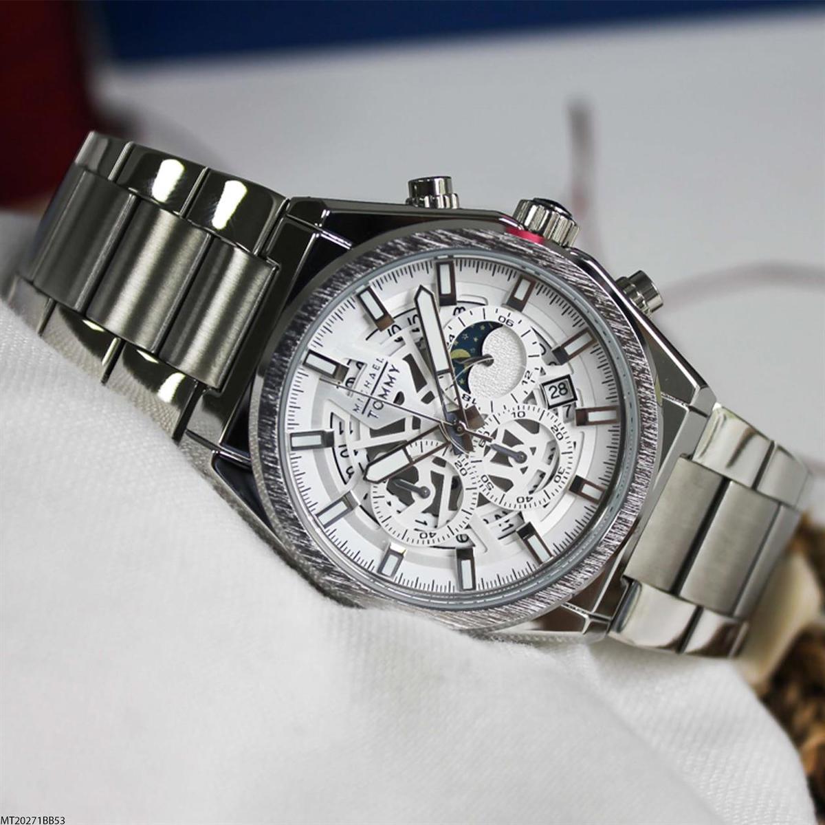 Michael Tommy MT20271BB53 Takvimli 44 mm Çelik Kordon Analog Erkek Kol Saati