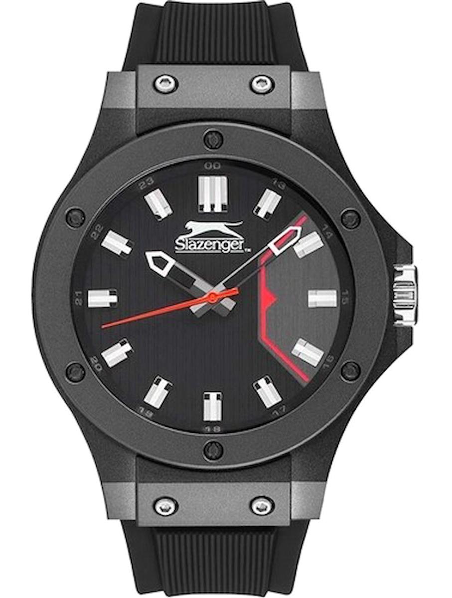 Slazenger SL.09.6572.1.04 45 mm Siyah Silikon Kordon Analog Erkek Kol Saati